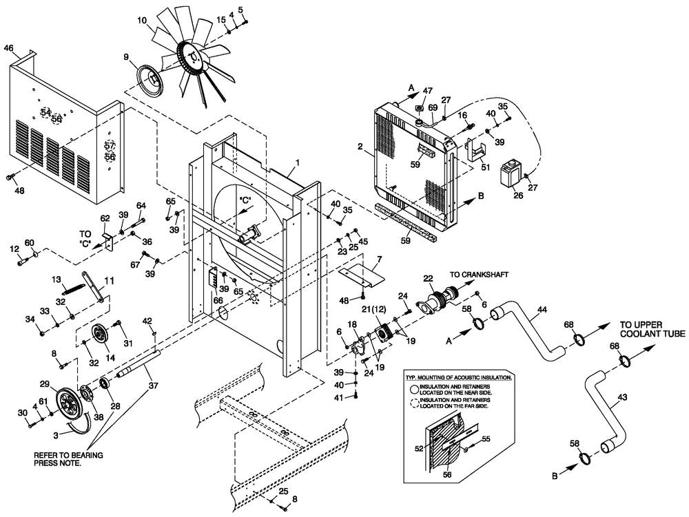 Cooling Pkg C4 Diagram and Parts List for (4363948 - 5017501)(2008) Generac Generator