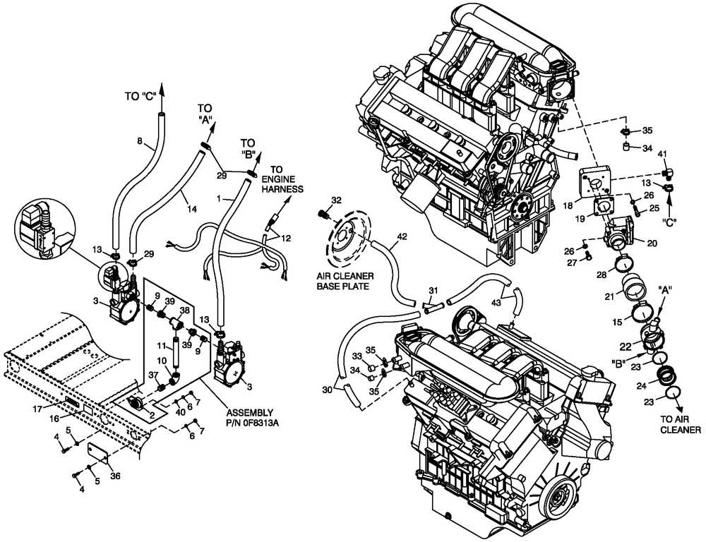 Fuel Nat.Gas C4 Diagram and Parts List for (4363948 - 5017501)(2008) Generac Generator