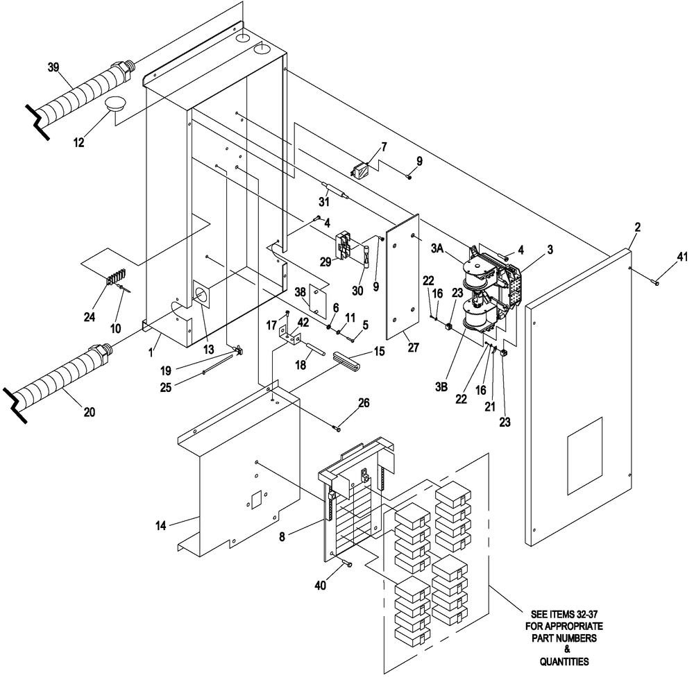 Transfer Switch Assembly Diagram and Parts List for (0307V21679 - 4707V25551)(2007) Generac Generator