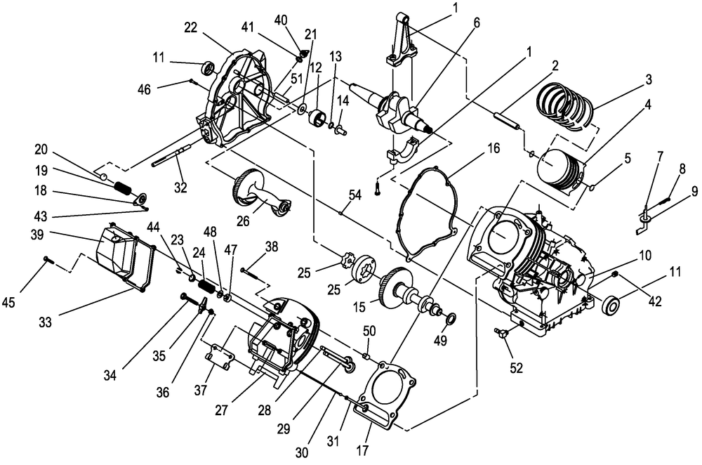 Longblock Repair Parts Diagram and Parts List for (2106V18909)(2006) Generac Generator