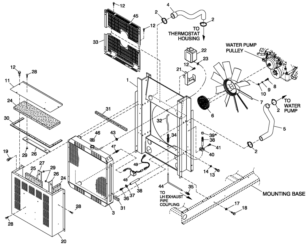 Ev Cool Pkg 3.9l 40kw Diagram and Parts List for (4505V06188)(2005) Generac Generator