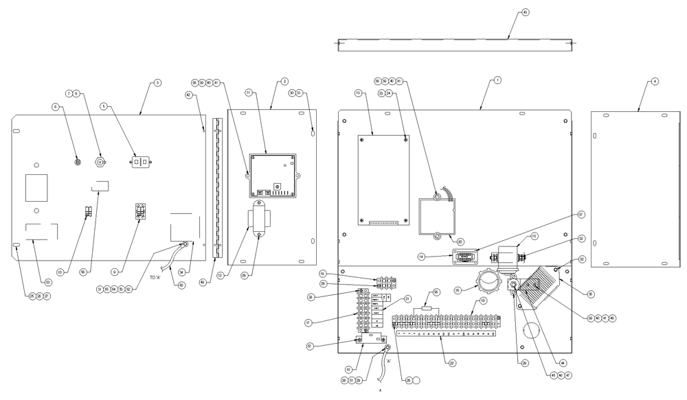 Ev Control Panel 1.5l 15-25kw Diagram and Parts List for (3797302 - 3797704)(2003) Generac Generator