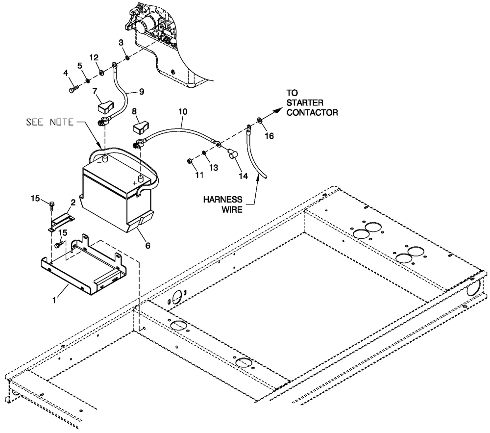 Battery C1 1.6l Diagram and Parts List for (4108V30497)(2008) Generac Generator