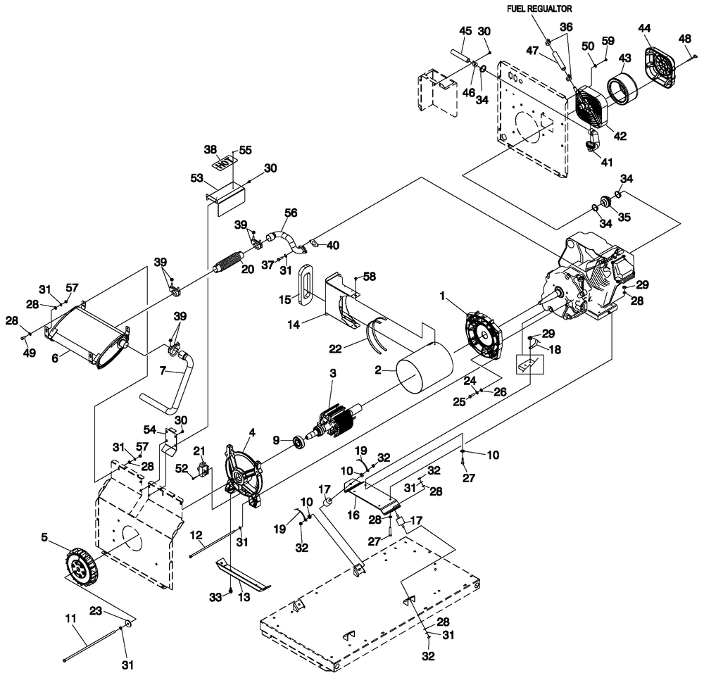 Generator 3 Diagram and Parts List for (0007V25841)(2007) Generac Generator