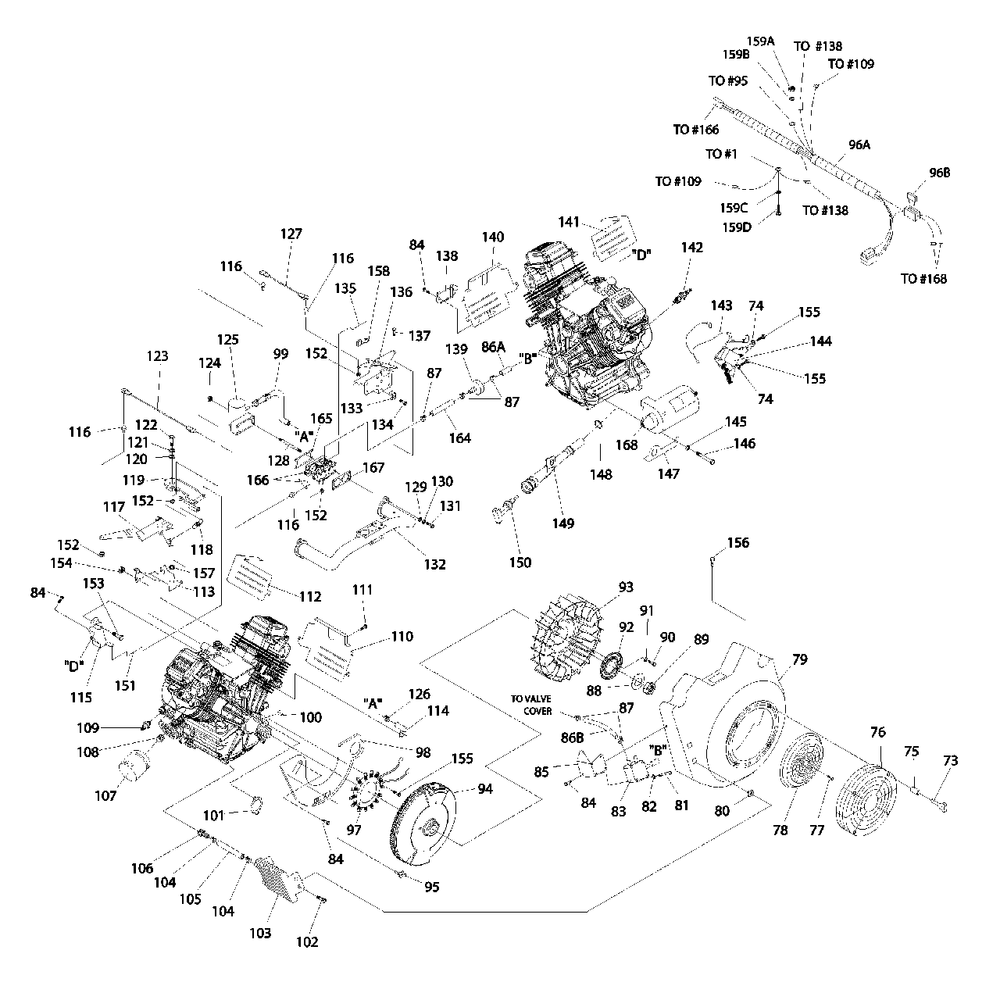 General Assembly Diagram and Parts List for  Generac Generator