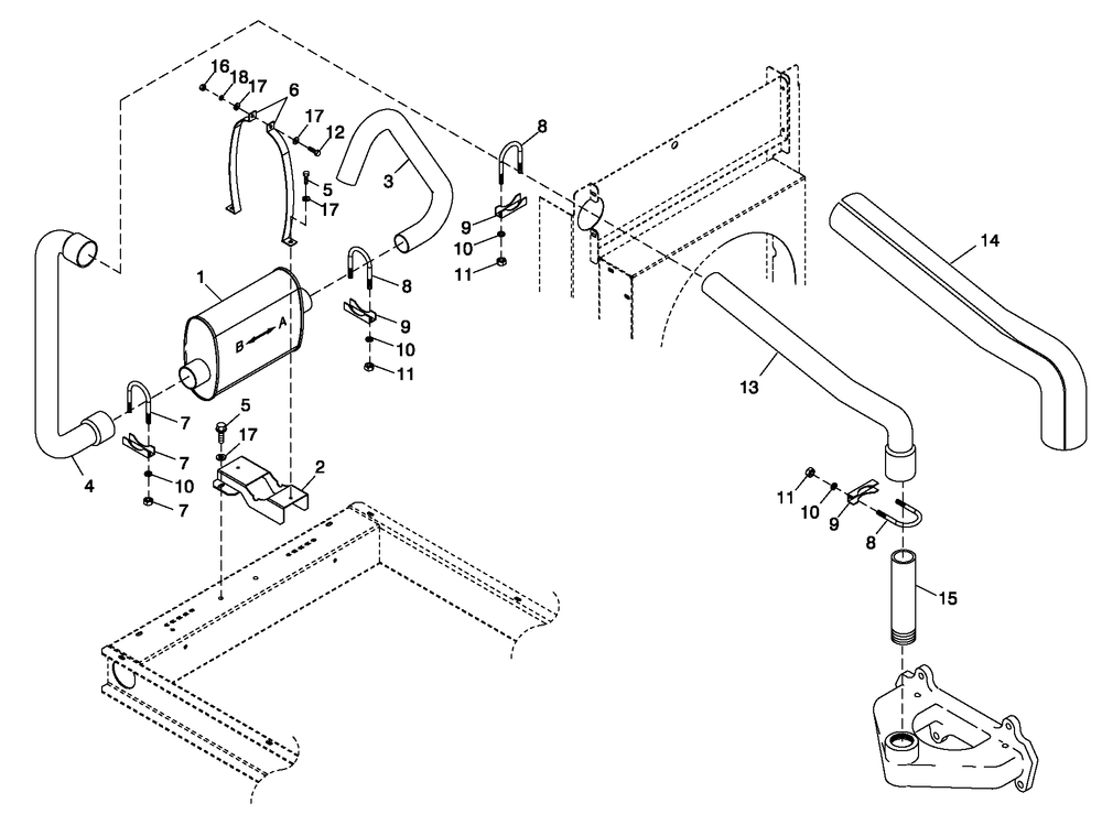 Exhaust System Diagram and Parts List for (4327006)(2005) Generac Generator