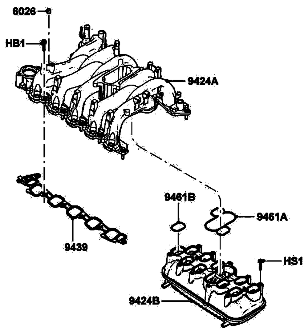 Gas Engine Intake Manifold Diagram and Parts List for (5693562)(2009) Generac Generator
