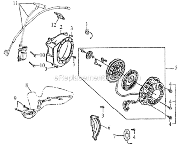 Recoil_Starter_And_Ignition_Coil_Assy Diagram and Parts List for  Generac Generator