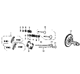 Rocker/camshaft Diagram and Parts List for  Generac Generator