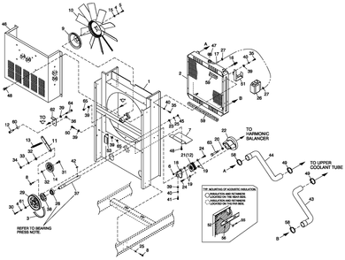 Ev Cooling System 3.0l G3 60kw Diagram and Parts List for (0508V27088)(2008) Generac Generator