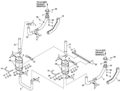Muffler 5.4l/6.8l Cpl Exhaust C5 Diagram and Parts List for (4249955)(2005) Generac Generator