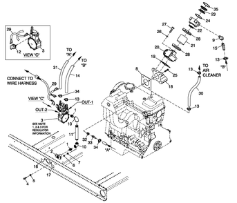 Part Location Diagram of 0E6382B Generac Venturi Holder with 40mm Actuator (45kw)
