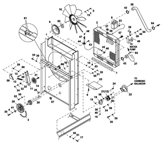 Coolsys/Fan Drive 5.4l And 4.6l Cp Diagram and Parts List for (5405965)(2009) Generac Generator