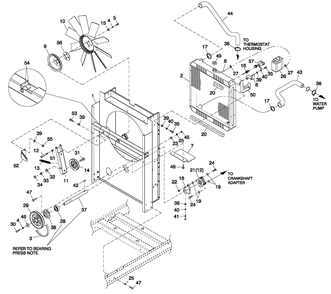 C2 Cooling System And Fan Drive Diagram and Parts List for (5373485 - 5373489)(2009) Generac Generator