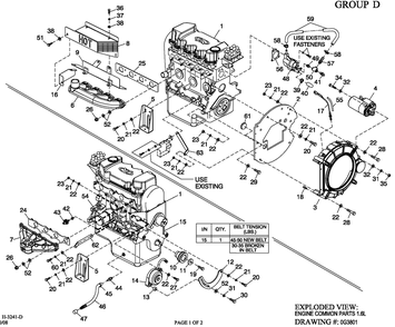 Ev Engine Common Parts 1.6l Diagram and Parts List for (2106V19635)(2006) Generac Generator