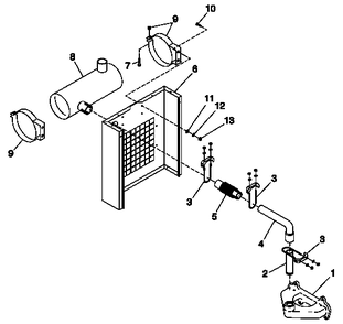 Ev Muffler 1.5l 10kw-25kw Diagram and Parts List for (3797302 - 3797704)(2003) Generac Generator