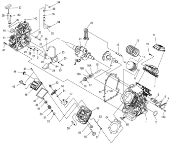 Engine 1 Diagram and Parts List for (3917846 - 4347137)(2006) Generac Generator