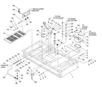 Mounting Base Diagram and Parts List for  Generac Generator