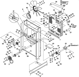 C5 Cooling System Fan Drive (1) Diagram and Parts List for (5058717)(2008) Generac Generator