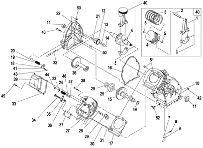 Engine 5 Diagram and Parts List for (0007V25841)(2007) Generac Generator