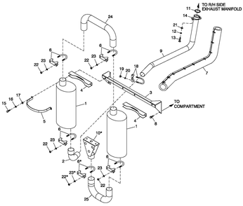 Muffler Exhaust Diagram and Parts List for (4419476 - 4699682)(2007) Generac Generator