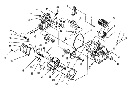 Long Block Repair Parts (0g9667) Diagram and Parts List for (5209569 - 6092542)(2010) Generac Generator