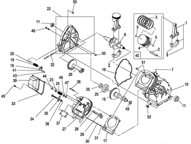 Part Location Diagram of 0K1633 Generac Assembly Piston Flat Top
