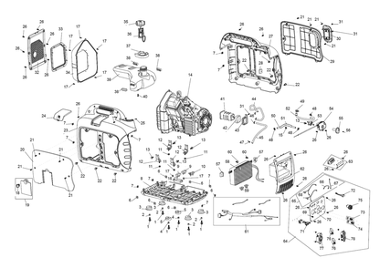 Fig-0 Diagram and Parts List for GP3000I Generac Generator