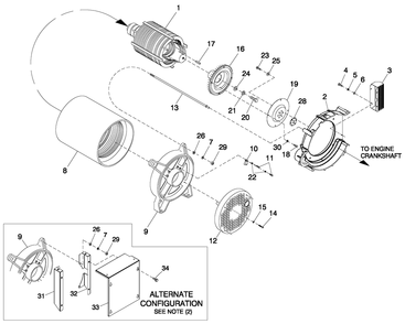 Alternator Common Parts Diagram and Parts List for (4786586)(2007) Generac Generator