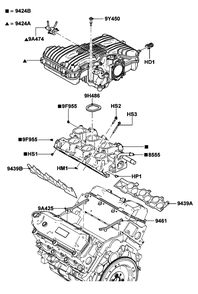 4.2l Gas Engine Intake Manifold Diagram and Parts List for (4907V25589)(2007) Generac Generator