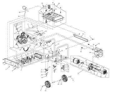 Part Location Diagram of 0L1366 Generac Wheel Assembly
