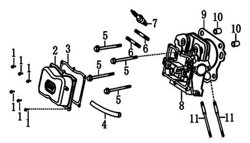 Cylinder Head Diagram and Parts List for (8802103A - 9786017A)(2015) Generac Generator