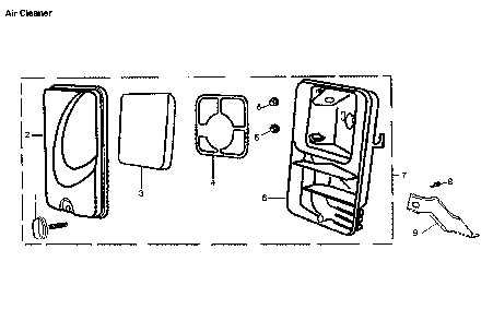 Air cleaner Diagram and Parts List for  Generac Generator