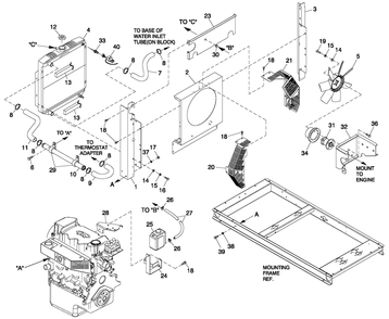 Cooling System 1.6l C1 Diagram and Parts List for (4786586)(2007) Generac Generator