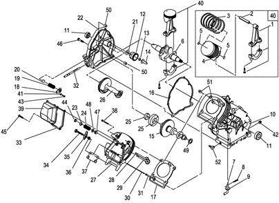 Longblock Parts Diagram and Parts List for (5017366 - 5369818)(2014) Generac Generator