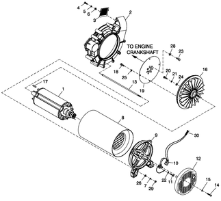 Alternator Common Parts Diagram and Parts List for (5048184 - 5221380)(2008) Generac Generator