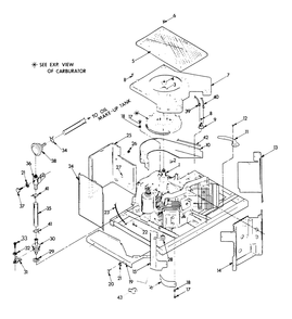 Engine Enclosure Diagram and Parts List for  Generac Generator