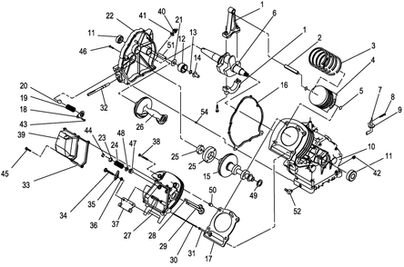 Longblock Repair Parts Diagram and Parts List for (2106V18909)(2006) Generac Generator