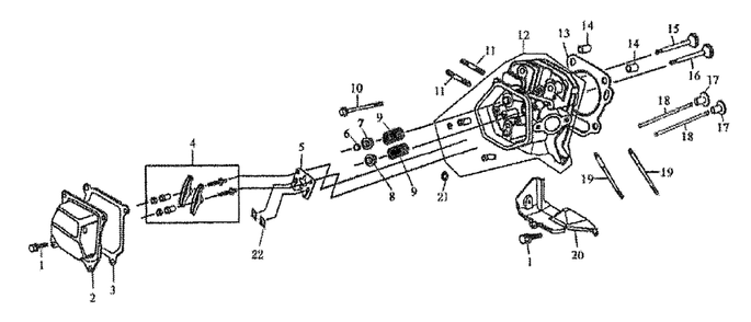 Cylinder Head Diagram and Parts List for (5257529B - 6217805A)(2016) Generac Generator