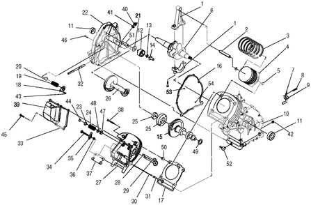 Engine 1 Diagram and Parts List for (385946 - 3907404)(2014) Generac Generator