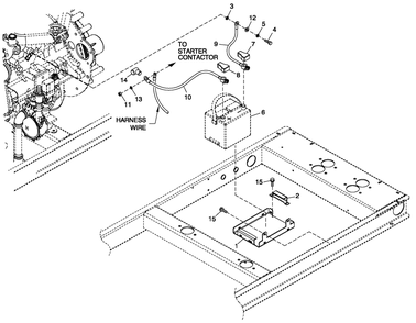 Battery Accessories Diagram and Parts List for (5955389 - 9121019)(2014) Generac Generator