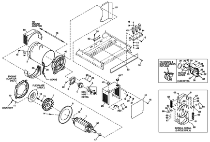 Ev Cpl Alternator Brushless Diagram and Parts List for (5186041)(2008) Generac Generator
