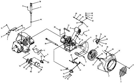 Engine Parts 1 Diagram and Parts List for (2106V18909)(2006) Generac Generator