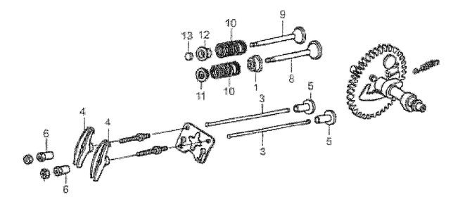 Push Rod And Valve Rocker Diagram and Parts List for (5581121 - 9646014D)(2016) Generac Generator