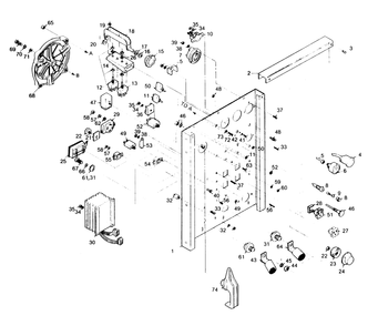 Part Location Diagram of 54489 Generac Panel, Top Control