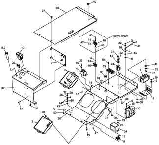 Part Location Diagram of 0A1801 Generac Assembly, Battery Charger Engine