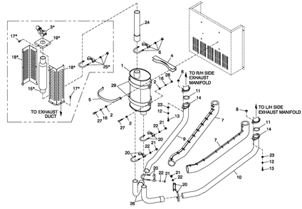 Muffler Exhaust Cpl 50kw Diagram and Parts List for (5031812 - 5140763)(2008) Generac Generator