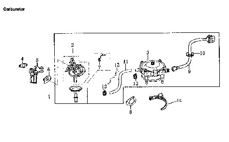 Carburetor Diagram and Parts List for  Generac Generator