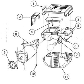 Motor Assembly Diagram and Parts List for  Genie Garage Door Opener