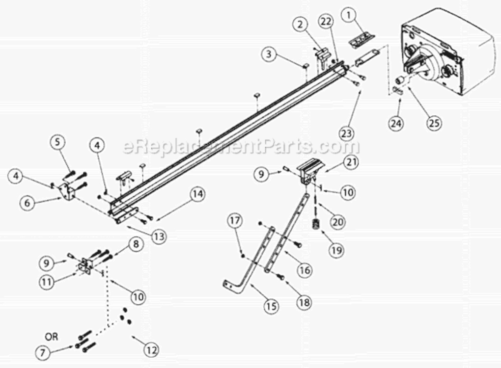 Pro_Rail Diagram and Parts List for After August 2008 Genie Garage Door Opener